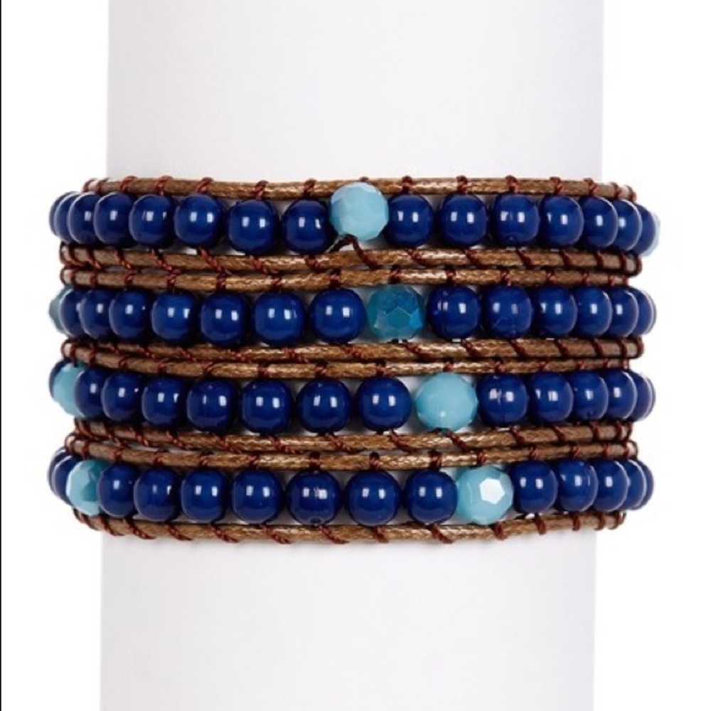 ALEXIA CRAWFORD Blue Beaded Wra Bracelet - Picture 2 of 4